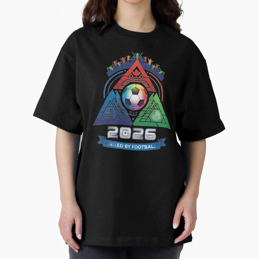 Triangular United by Football World Cup 2026 Emblem Classic T-Shirt Create FIFA World Cup 2026 USA Canada Mexico Made for Mbappe, England and Germany Energy, Championship Spirit, Famous Goals, Roaring Crowds and International Football Unity; Made