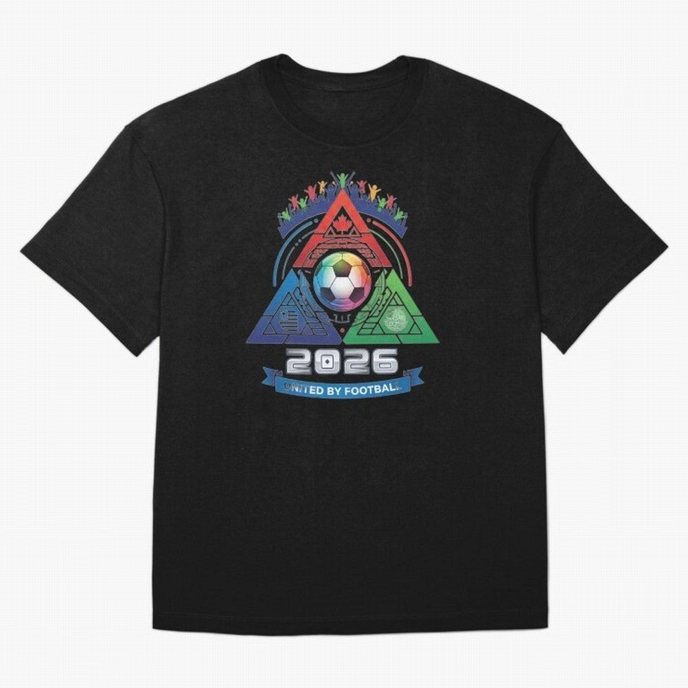 Triangular United by Football World Cup 2026 Emblem Classic T-Shirt Create FIFA World Cup 2026 USA Canada Mexico Made for Mbappe, England and Germany Energy, Championship Spirit, Famous Goals, Roaring Crowds and International Football Unity; Made