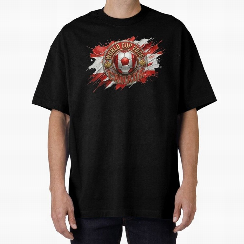 World Cup 2026 Canada Soccer Ball Paint Splash Classic T-Shirt Live for the Drama of FIFA World Cup 2026 USA Canada Mexico Capturing Haaland and Mbappe, Portugal, Spain and Germany Energy, Football Festival Excitement, Trophy Ambitions, Country