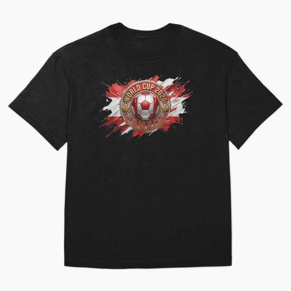 World Cup 2026 Canada Soccer Ball Paint Splash Classic T-Shirt Live for the Drama of FIFA World Cup 2026 USA Canada Mexico Capturing Haaland and Mbappe, Portugal, Spain and Germany Energy, Football Festival Excitement, Trophy Ambitions, Country