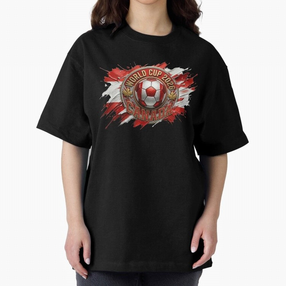 World Cup 2026 Canada Soccer Ball Paint Splash Classic T-Shirt Live for the Drama of FIFA World Cup 2026 USA Canada Mexico Capturing Haaland and Mbappe, Portugal, Spain and Germany Energy, Football Festival Excitement, Trophy Ambitions, Country