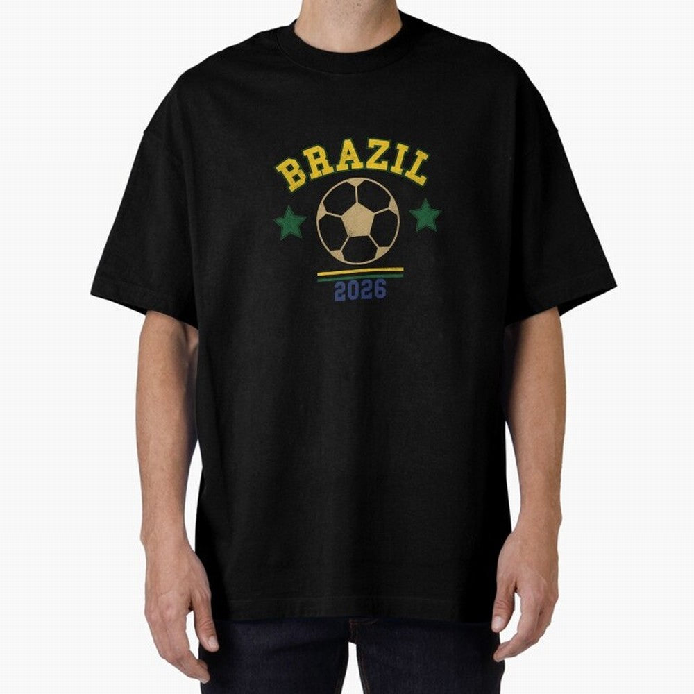 Brazil 2026 ¡ª Vintage Soccer Tee Classic T-Shirt Celebrate Football Dreams Across FIFA World Cup 2026 USA Canada Mexico Inspired by Mbappe, England, France and Netherlands Energy, Supporter Pride, Iconic Celebrations, Legendary Names and Global