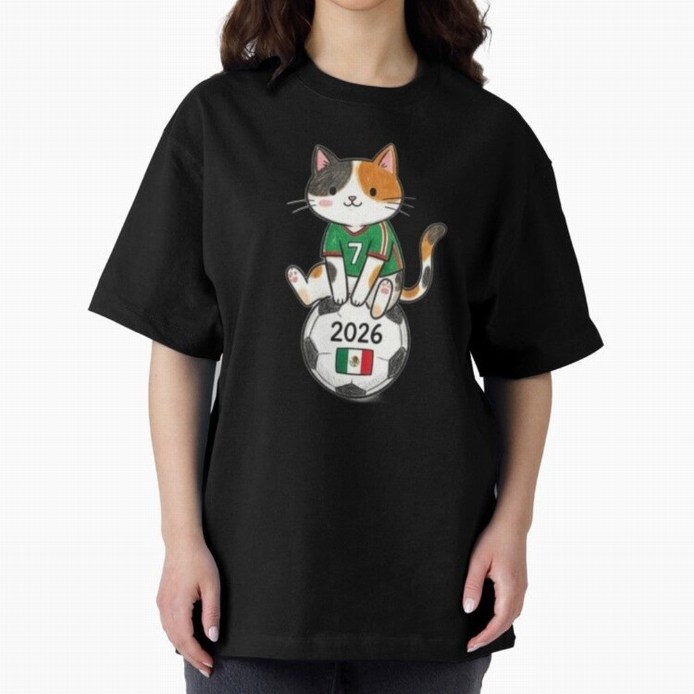 Mexico Soccer Cat #7 - 2026 World Cup Spirit Classic T-Shirt Carry the Colors and Pride of Match Day Hype around FIFA World Cup 2026 USA Canada Mexico, Haaland and Mbappe, France and Portugal, Worldwide Fan Energy, Dramatic Goals, Stadium Lights