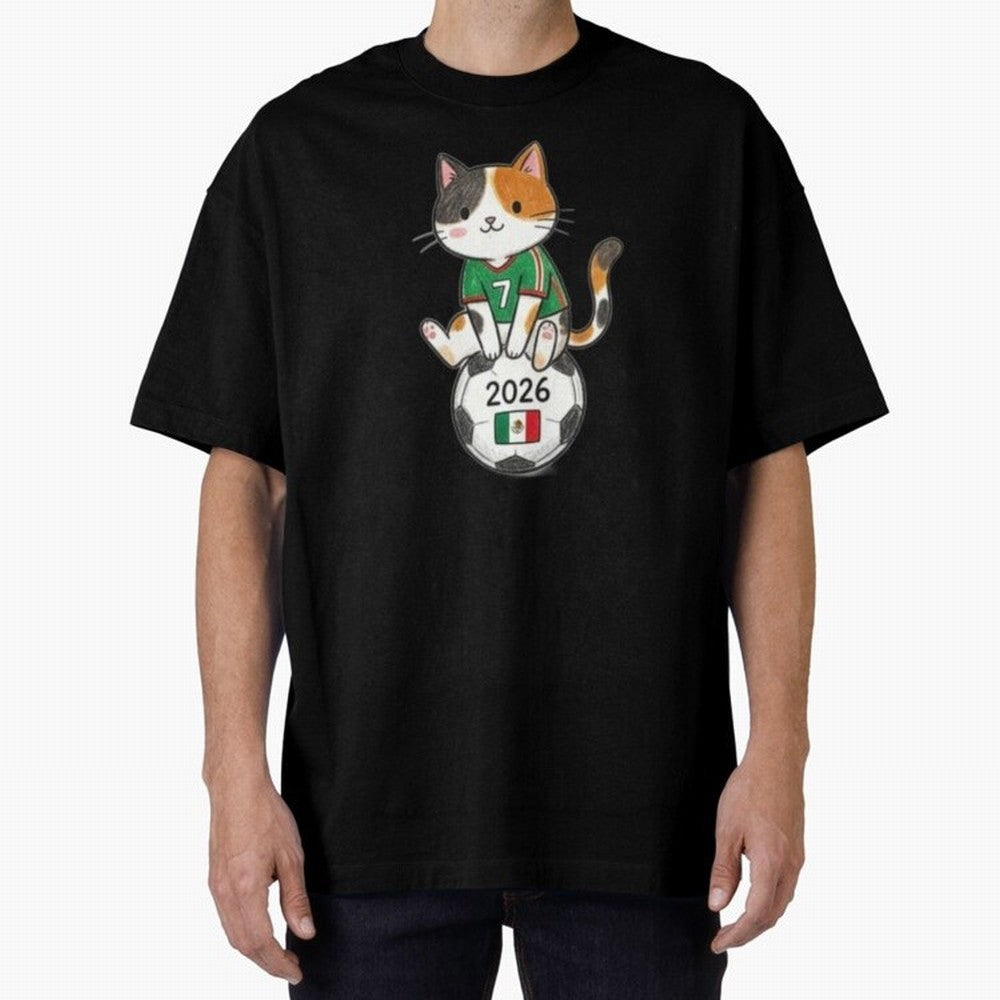 Mexico Soccer Cat #7 - 2026 World Cup Spirit Classic T-Shirt Carry the Colors and Pride of Match Day Hype around FIFA World Cup 2026 USA Canada Mexico, Haaland and Mbappe, France and Portugal, Worldwide Fan Energy, Dramatic Goals, Stadium Lights
