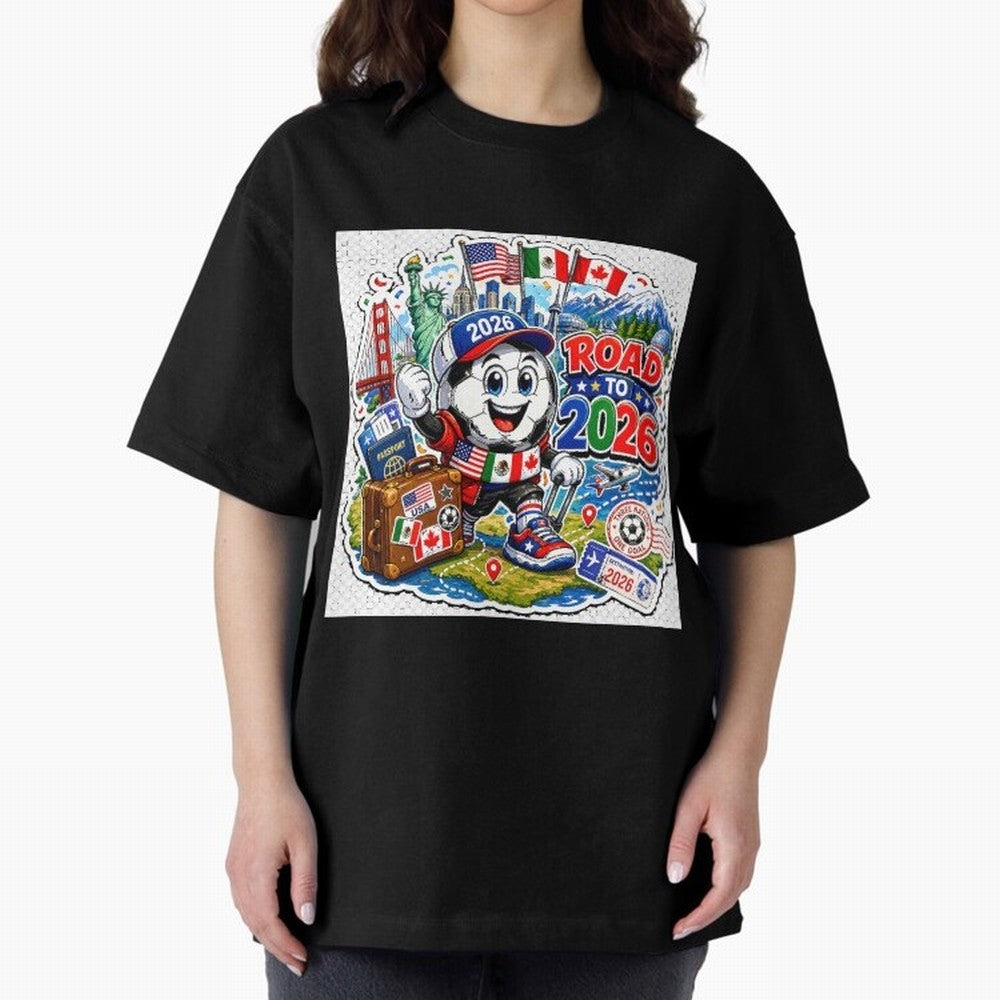 Road to 2026 Football Travel Classic T-Shirt Experience FIFA World Cup 2026 Spirit, Highlighting England, Messi, Neymar and Mbappe, Football History, Final Match Energy, Crowd Noise and Once in a Lifetime Moments; Made for Die Hard Supporters,