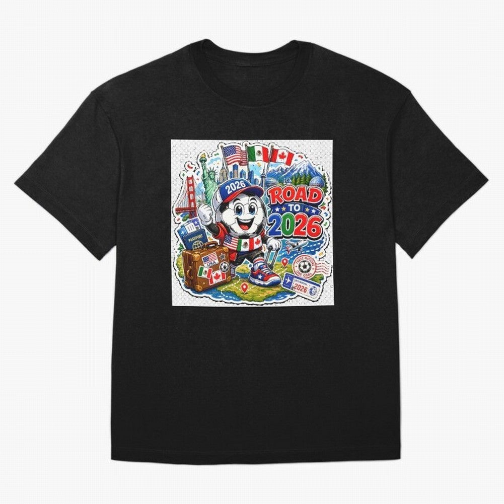 Road to 2026 Football Travel Classic T-Shirt Experience FIFA World Cup 2026 Spirit, Highlighting England, Messi, Neymar and Mbappe, Football History, Final Match Energy, Crowd Noise and Once in a Lifetime Moments; Made for Die Hard Supporters,