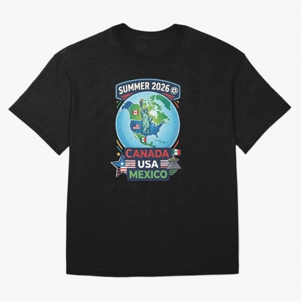 SUMMER 2026 SOCCER Classic T-Shirt Stand Proud for Global Football Passion for FIFA World Cup 2026 Group Stage, Highlighting Messi, CR7 and Mbappe, Brazil, Classic Soccer Heritage, Championship Pressure, Fan Loyalty and International Pride; Perfect