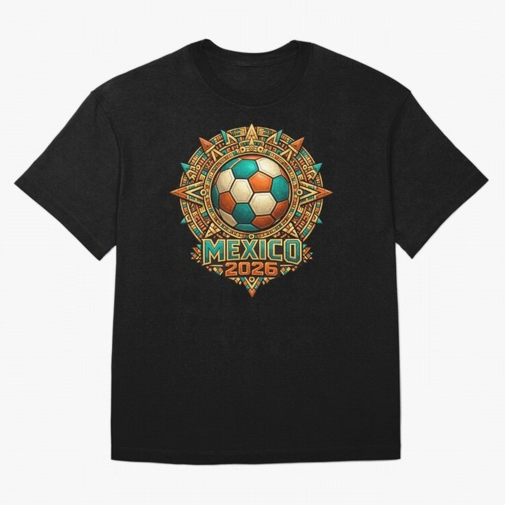 Mexico 2026 World Cup T-Shirt - Aztec Soccer Design - Mexican Heritage Football Tee Classic T-Shirt Honor FIFA World Cup 2026 Spirit, Highlighting England, France and Netherlands, Mbappe and Neymar, Stadium Chants, National Pride, Trophy Dreams and
