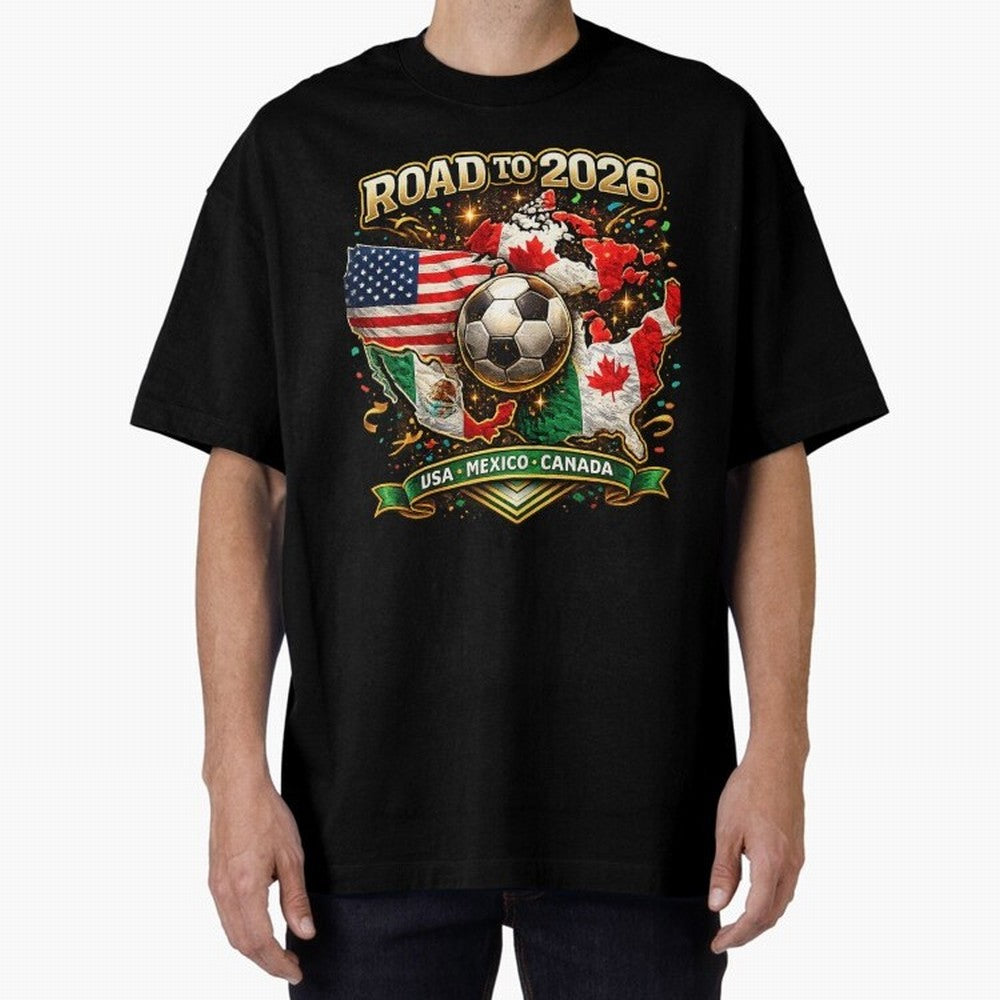 Road to 2026 Soccer Tournament - USA Mexico Canada Flags Classic T-Shirt Show Your Love for FIFA World Cup 2026 Group Stage Spirit, with Netherlands, Mbappe and Neymar, Goal Celebration Energy, Supporter Heritage, Football Icons and Worldwide