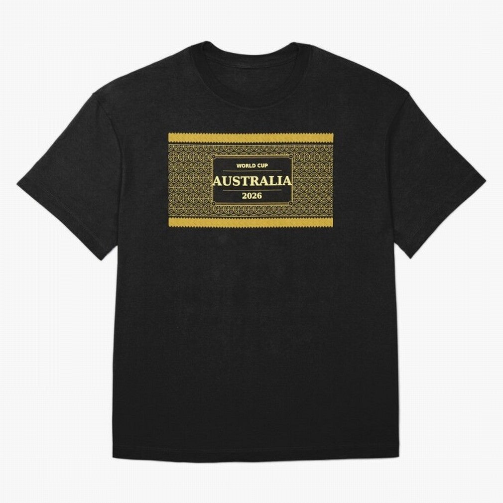 Australia Football Fan 2026 Black Gold Luxury Wrap ¡ª Socceroos Soccer Fan Classic T-Shirt Relive FIFA World Cup 2026 Group Stage Spirit, Featuring Portugal, Spain and Germany, Neymar, Haaland and Cristiano Ronaldo, Football Festival Excitement,