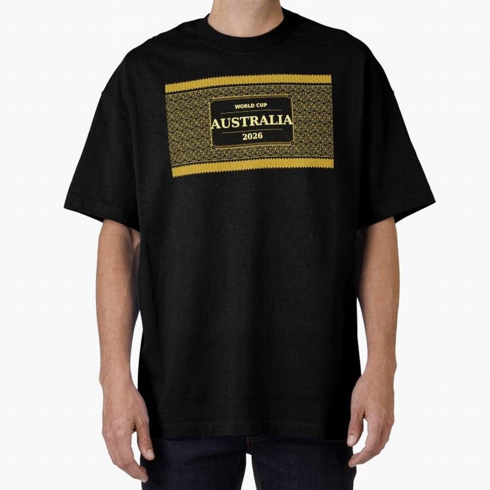 Australia Football Fan 2026 Black Gold Luxury Wrap ¡ª Socceroos Soccer Fan Classic T-Shirt Relive FIFA World Cup 2026 Group Stage Spirit, Featuring Portugal, Spain and Germany, Neymar, Haaland and Cristiano Ronaldo, Football Festival Excitement,