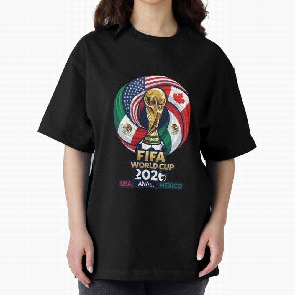 Glossy Host Nations Trophy Shield Classic T-Shirt Feel the Heartbeat of Global Football Passion for FIFA World Cup 2026 USA Canada Mexico, Connected to Mbappe and Neymar, Argentina and Brazil, Classic Soccer Heritage, Championship Pressure, Fan