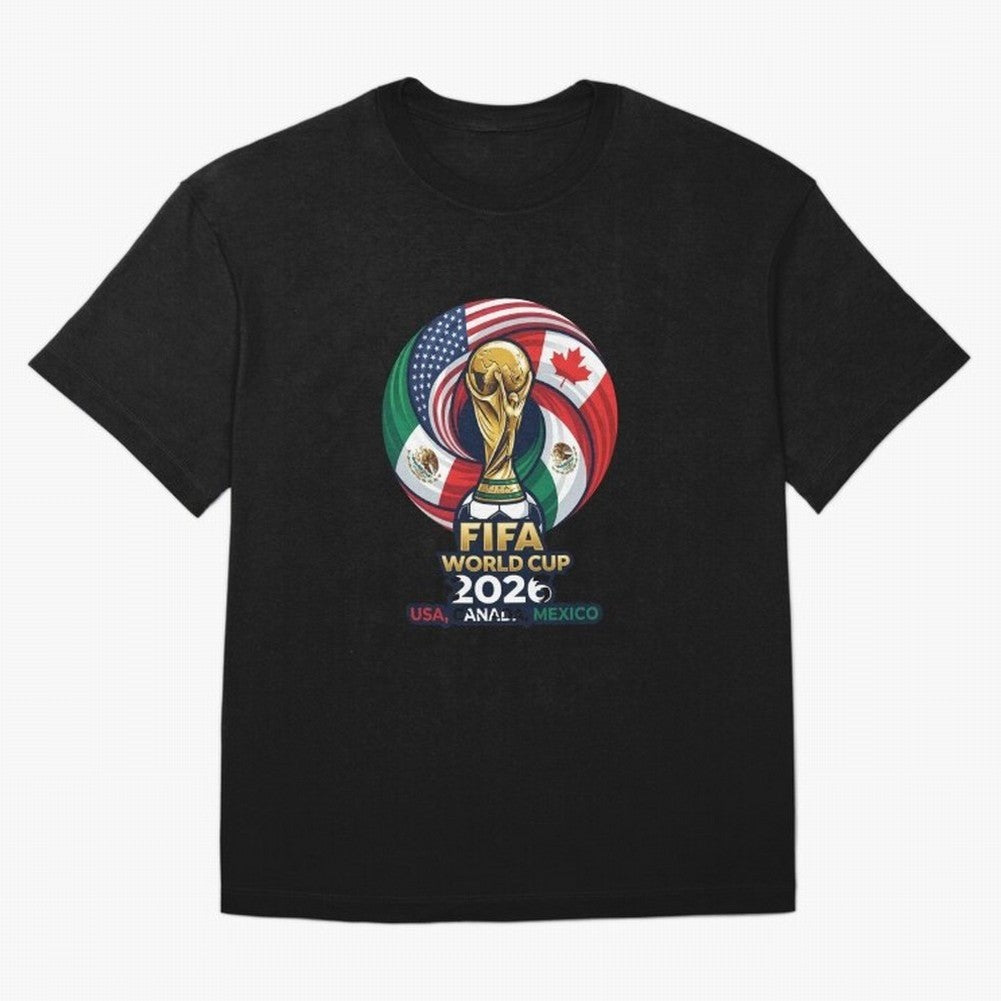 Glossy Host Nations Trophy Shield Classic T-Shirt Feel the Heartbeat of Global Football Passion for FIFA World Cup 2026 USA Canada Mexico, Connected to Mbappe and Neymar, Argentina and Brazil, Classic Soccer Heritage, Championship Pressure, Fan