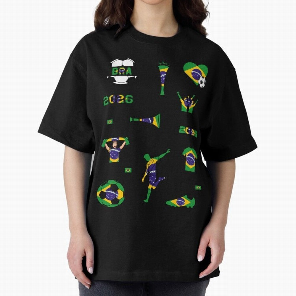 Brazil 2026 Soccer Collection Classic T-Shirt Make Your Look Match the FIFA World Cup 2026 USA Canada Mexico Journey through CR7 and Messi Highlights, Portugal, Spain and Germany Pride, Football Festival Excitement, Trophy Ambitions, Country