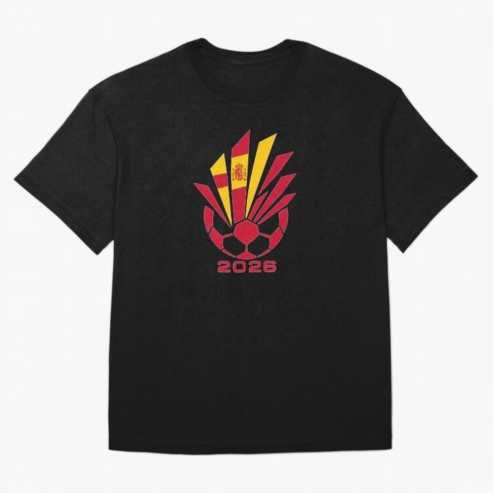 Spain Soccer 2026 Flag Burst Emblem Classic T-Shirt Show Fan Pride Across FIFA World Cup 2026 Group Stage Spirit, Built around Spain, Mbappe and Neymar, Vintage Soccer Flavor, Modern Football Stars, National Flags and Final Night Emotion; Perfect