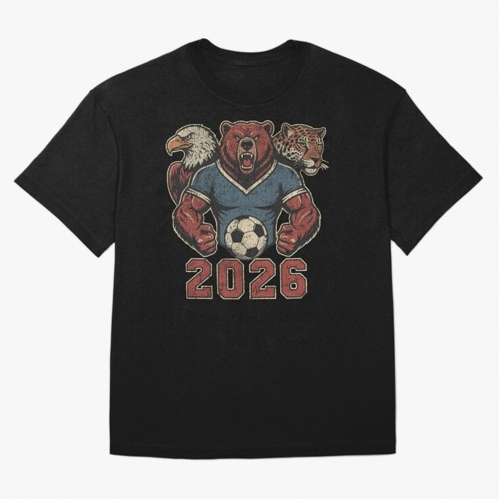 World Cup 2026 Host Mascots | USA Canada Mexico Soccer Classic T-Shirt Make Every Kick Count in FIFA World Cup 2026 Group Stage for Fans of Messi and Cristiano Ronaldo and Argentina, France and Brazil, Bringing Supporter Pride, Iconic Celebrations,