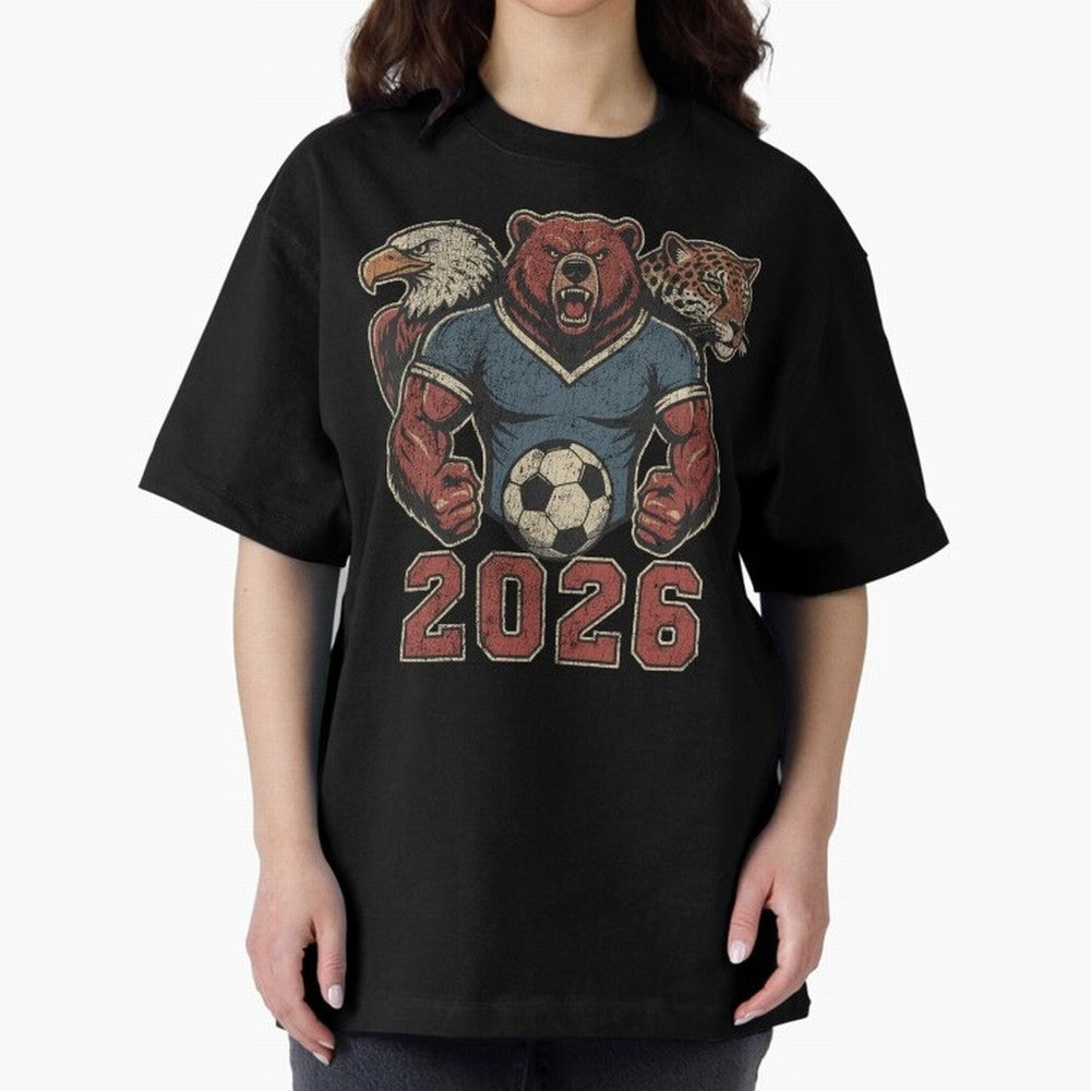 World Cup 2026 Host Mascots | USA Canada Mexico Soccer Classic T-Shirt Make Every Kick Count in FIFA World Cup 2026 Group Stage for Fans of Messi and Cristiano Ronaldo and Argentina, France and Brazil, Bringing Supporter Pride, Iconic Celebrations,