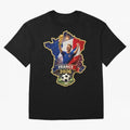 France Map Silhouette 2026 Football Victory Graphic Classic T-Shirt Support the Legends of Global Football Passion for FIFA World Cup 2026 USA Canada Mexico, Inspired by Messi and Cristiano Ronaldo, Brazil, Stadium Chants, National Pride, Trophy