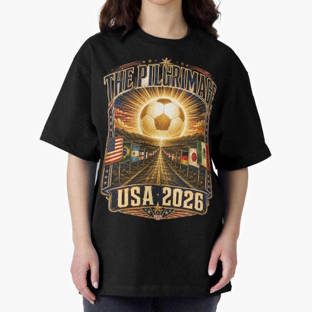 The Pilgrimage World Cup 2026 Soccer T-Shirt Classic T-Shirt Bring Champion Energy into FIFA World Cup 2026 Group Stage with Haaland, Brazil Energy, Stadium Chants, National Pride, Trophy Dreams and Unforgettable Football Memories; Perfect for