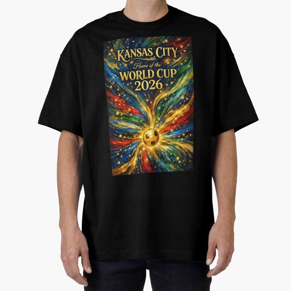Kansas City World Cup 2026 Starburst Soccer Poster ¡ª Van Gogh Fluid Art Print Classic T-Shirt Follow the Road to FIFA World Cup 2026 USA Canada Mexico Spirit, with Brazil, Mbappe, Football Passion, Legendary Performances, Festival Vibes and