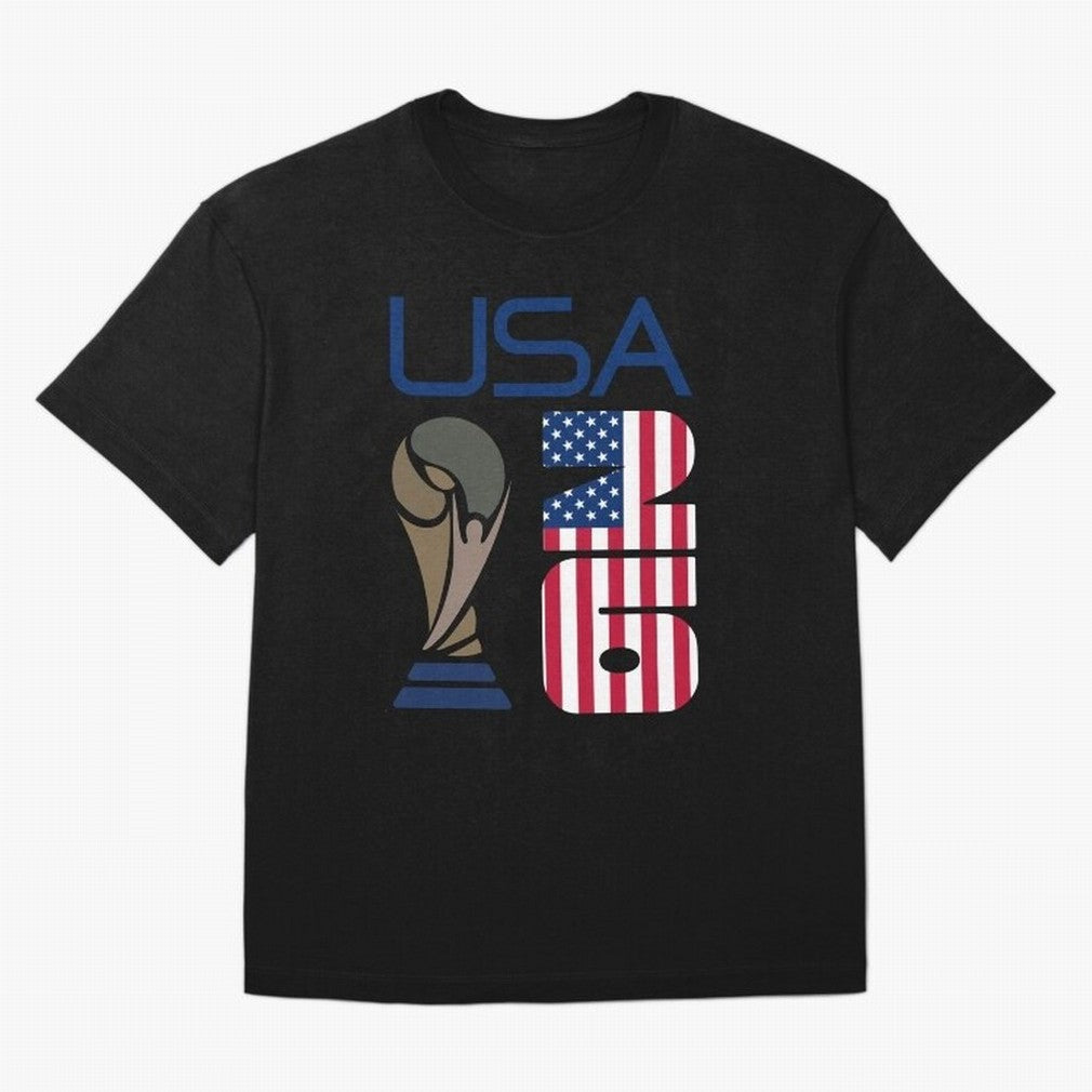 USA 2026 Soccer World Cup Trophy American Flag Design Classic T-Shirt Celebrate Fan Culture around FIFA World Cup 2026 USA Canada Mexico for Fans of Cristiano Ronaldo and France, Bringing Match Day Excitement, Supporter Culture, Golden Goals and