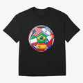 Soccer with various flags Classic T-Shirt Carry the Colors and Pride of Global Football Passion for FIFA World Cup 2026, Highlighting Neymar, Haaland and Cristiano Ronaldo, England, Football Passion, Legendary Performances, Festival Vibes and