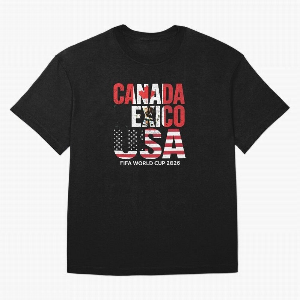 United 2026 World Cup - Canada, Mexico, USA Flags T-Shirt_83138002 Classic T-Shirt Cheer through Every Moment of FIFA World Cup 2026 USA Canada Mexico for Fans of Messi, Neymar and Mbappe and Argentina, France and Brazil, Bringing Game Day Rituals,