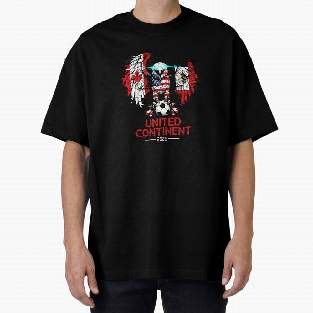Glitched North America Eagle World Cup Soccer 2026 T-Shirt_83958408 Classic T-Shirt Enjoy Global Football Passion for FIFA World Cup 2026 USA Canada Mexico, with Haaland, Brazil, Portugal and Argentina, Stadium Memories, Football Loyalty,