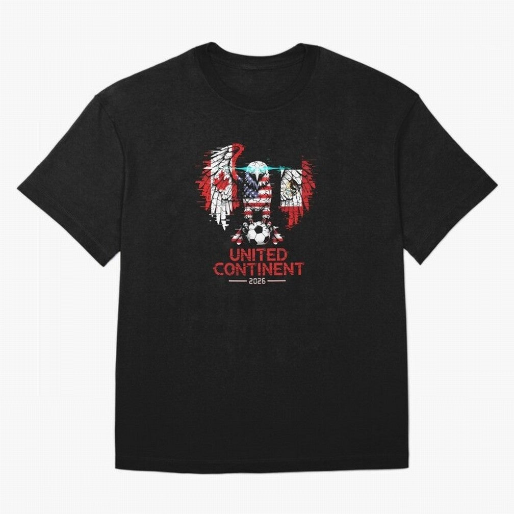 Glitched North America Eagle World Cup Soccer 2026 T-Shirt_83958408 Classic T-Shirt Enjoy Global Football Passion for FIFA World Cup 2026 USA Canada Mexico, with Haaland, Brazil, Portugal and Argentina, Stadium Memories, Football Loyalty,