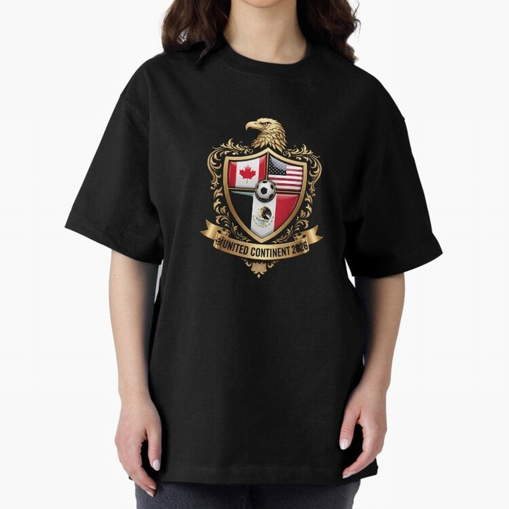 Golden Continental Eagle Soccer World Cup Crest 2026 T-Shirt_83050983 Classic T-Shirt Feel International Energy from Global Football Passion for FIFA World Cup 2026 USA Canada Mexico, Capturing Mbappe, Spain and Netherlands, Champion Mindset, Group
