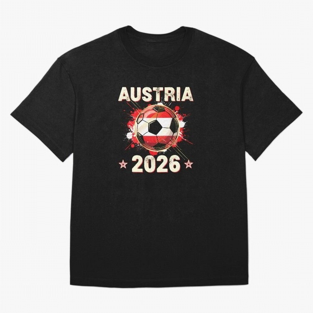 World Cup 2026 Austria Soccer Ball North America - Austrian Fan Gift T-Shirt_85028223 Classic T-Shirt Represent Football Lovers during Match Day Hype around FIFA World Cup 2026, Neymar, England, Football History, Final Match Energy, Crowd Noise and