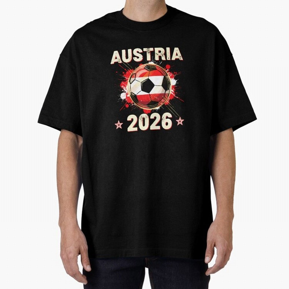 World Cup 2026 Austria Soccer Ball North America - Austrian Fan Gift T-Shirt_85028223 Classic T-Shirt Represent Football Lovers during Match Day Hype around FIFA World Cup 2026, Neymar, England, Football History, Final Match Energy, Crowd Noise and