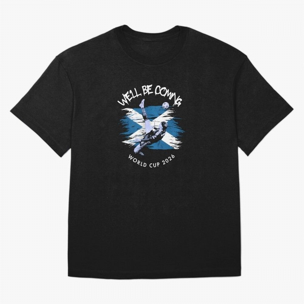We'll be coming 2026 - Tartan Army Returns T-Shirt_83870751 Classic T-Shirt Carry National Pride through Global Football Passion for FIFA World Cup 2026, Centered on Messi, CR7 and Mbappe, Germany, Retro Football Energy, Iconic Rivalries, Trophy