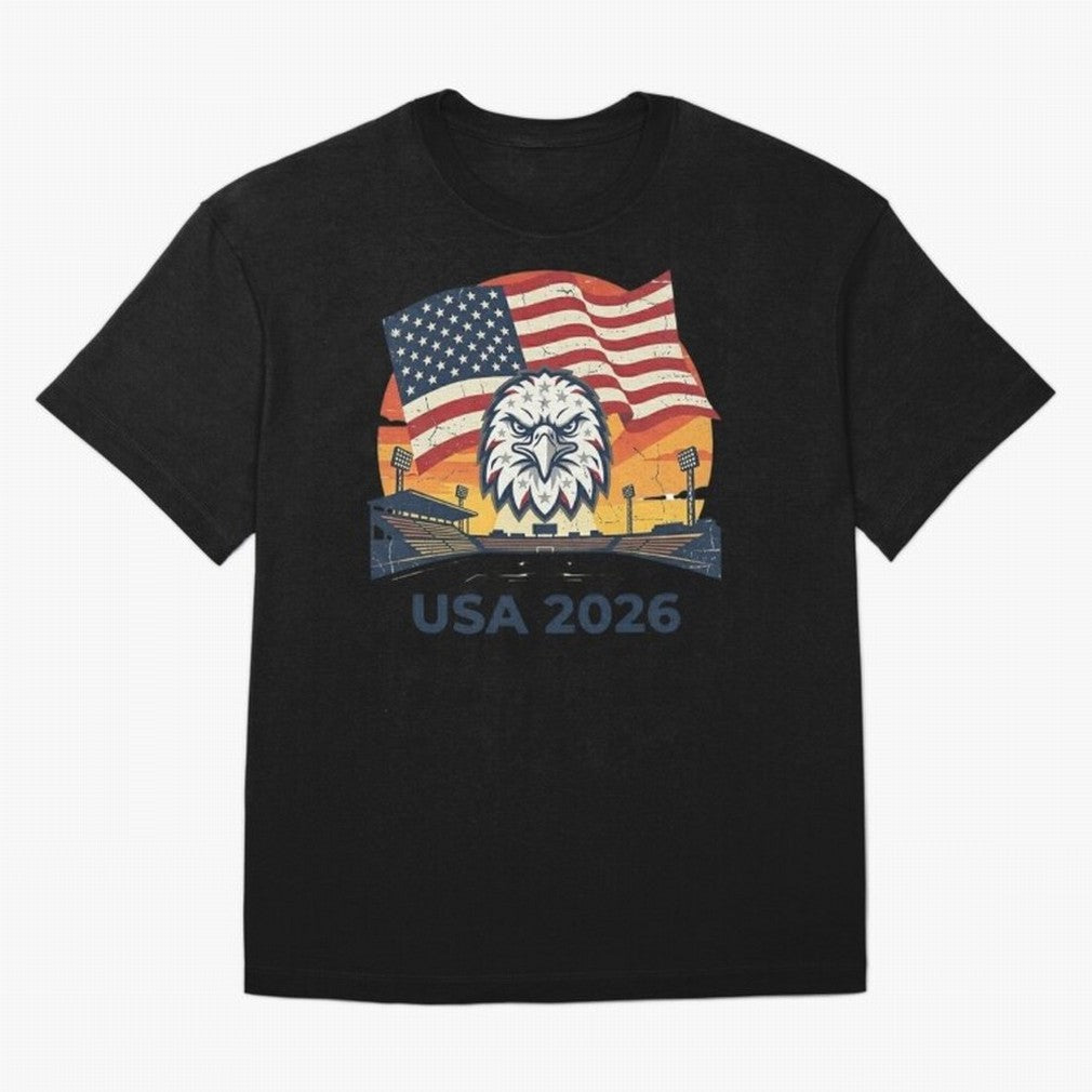 American Eagle 2026 USA World Cup Classic T-Shirt Support Global Football Passion for FIFA World Cup 2026 Group Stage, Driven by Cristiano Ronaldo, Haaland and CR7, England and Germany, Tournament Hype, Historic Matchups, Family Viewing Parties and