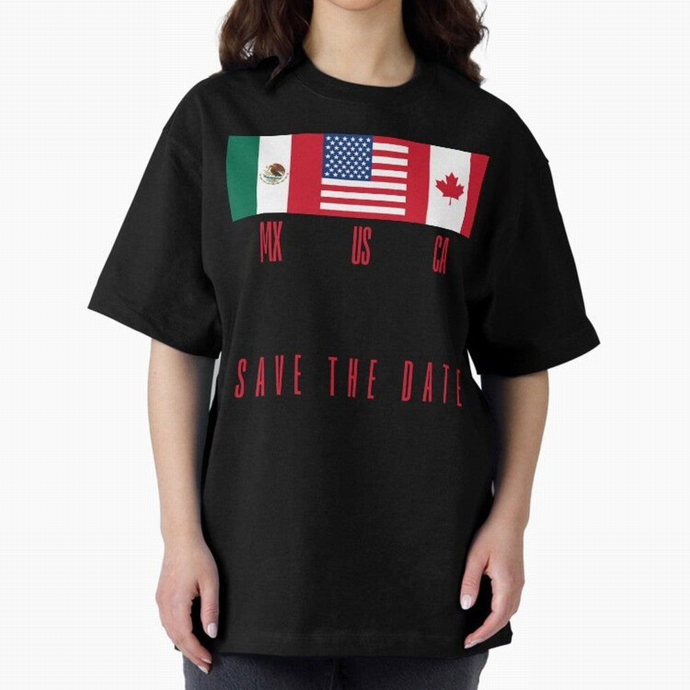 2026 World Cup Opening & Final ¨C Azteca Stadium Mexico & MetLife Stadium USA ¨C Football Design with Mexican, Canadian & US Flags Classic T-Shirt Follow Every Goal of Match Day Hype around FIFA World Cup 2026, CR7 and Messi, Argentina, Supporter