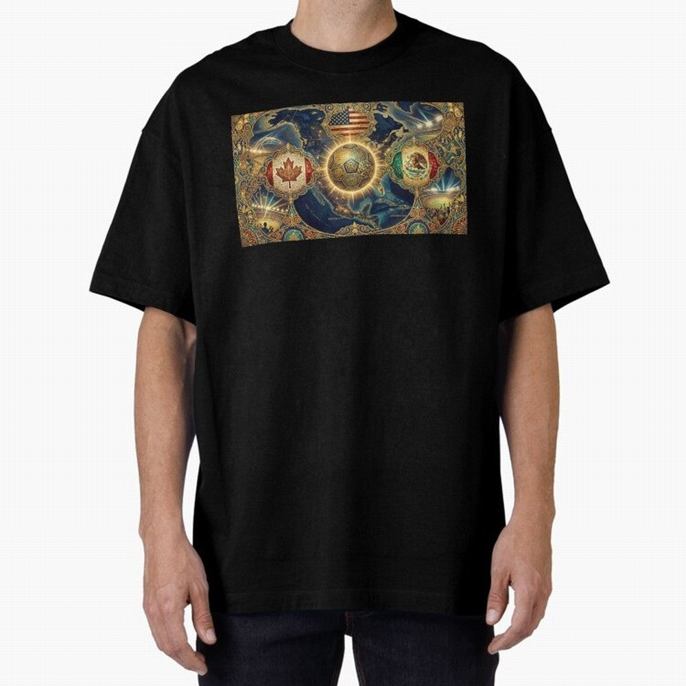 World Cup 2026 Hosts Illustrated Classic T-Shirt Live for the Drama of Global Football Passion for FIFA World Cup 2026 USA Canada Mexico, Inspired by Haaland and Mbappe, Spain, Football Passion, Legendary Performances, Festival Vibes and Supporter