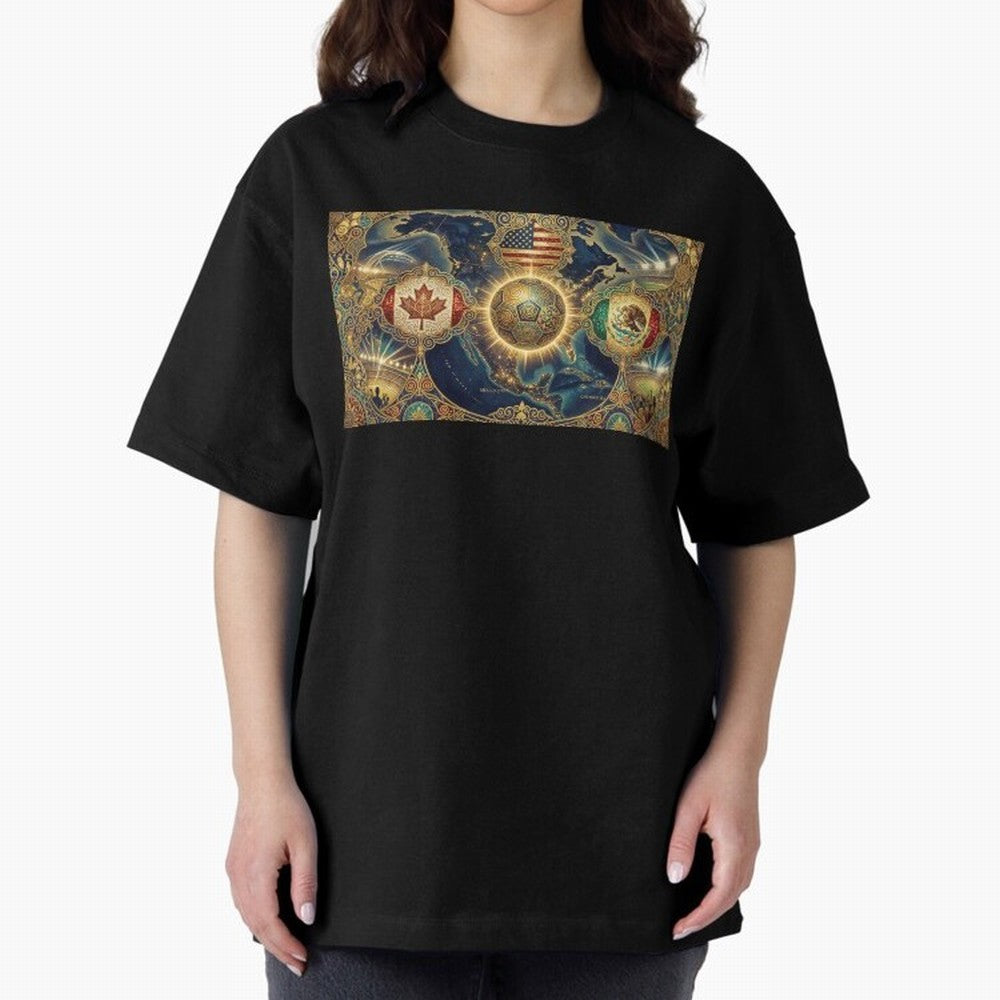 World Cup 2026 Hosts Illustrated Classic T-Shirt Live for the Drama of Global Football Passion for FIFA World Cup 2026 USA Canada Mexico, Inspired by Haaland and Mbappe, Spain, Football Passion, Legendary Performances, Festival Vibes and Supporter