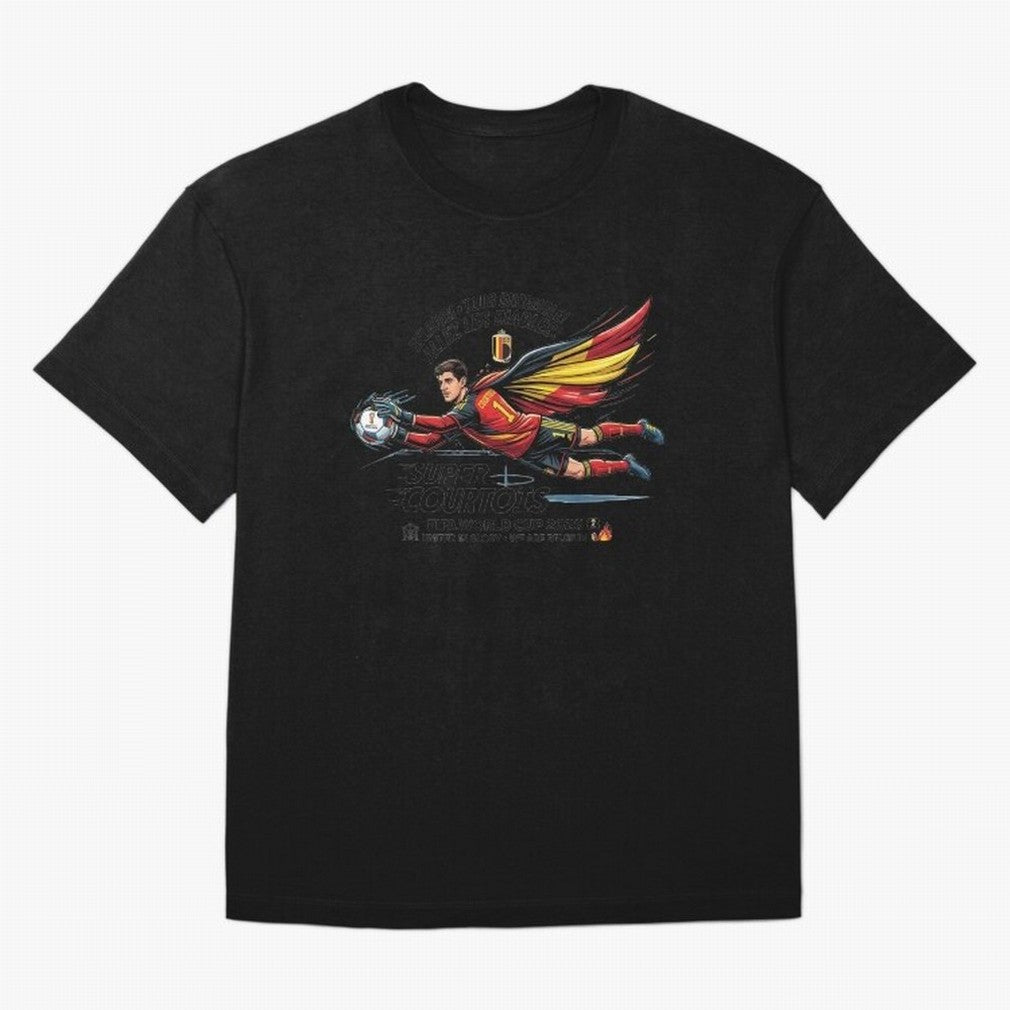 Thibaut Courtois Fan Art Classic T-Shirt Bring Supporter Culture to Match Day Hype around FIFA World Cup 2026 USA Canada Mexico, CR7 and Messi, France and Portugal, Stadium Chants, National Pride, Trophy Dreams and Unforgettable Football Memories;