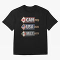 CAN USA MEx 2026 Flags, Canada USA Mexico Soccer Tournament Classic T-Shirt Stand with FIFA World Cup 2026 Group Stage for Fans of Messi, Neymar and Mbappe and Brazil, Bringing Supporter Pride, Iconic Celebrations, Legendary Names and Global Match