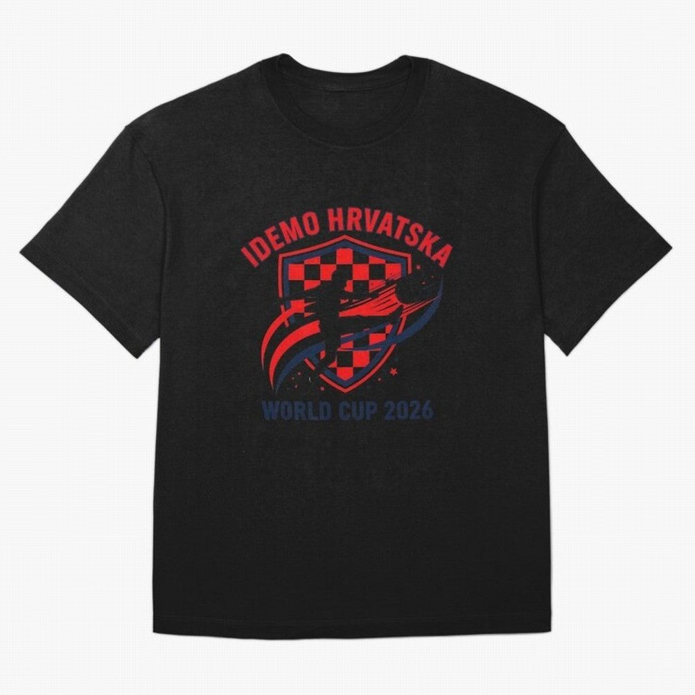 Croatia World Cup 2026 Fan Art Classic T-Shirt Make Every Match About Match Day Hype around FIFA World Cup 2026, Neymar, Haaland and Cristiano Ronaldo, Portugal, Spain and Germany, Championship Spirit, Famous Goals, Roaring Crowds and International
