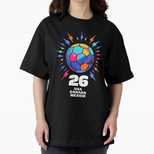 2026 Colorful Soccer Ball USA Canada Mexico 26 Classic T-Shirt Honor Champions and Dreams in FIFA World Cup 2026 Spirit, Connected to Argentina, Messi, Soccer Culture, Superstar Moments, National Team Dreams and Competitive Fire; Built for