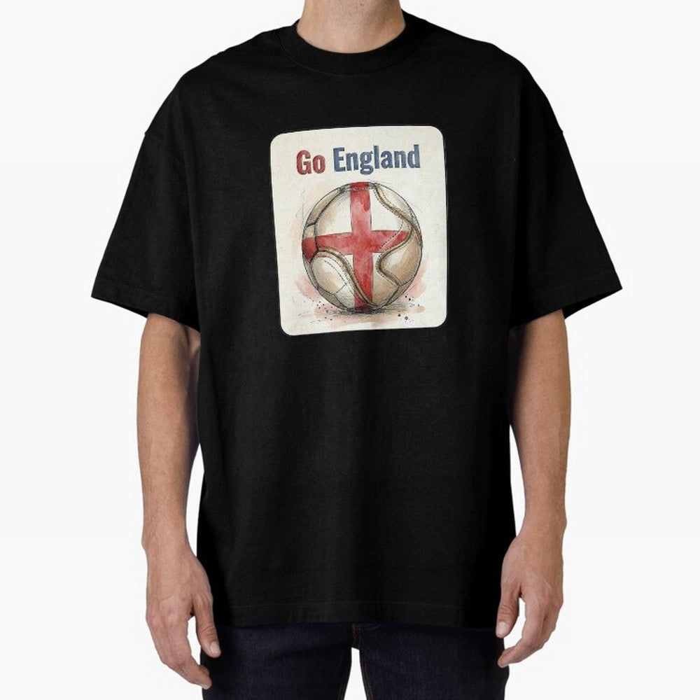 Go England Soccer Ball Flag | English Football Fan Graphic Tee Classic T-Shirt Remember Iconic Moments from Global Football Passion for FIFA World Cup 2026 Group Stage, Centered on CR7 and Messi, France and Portugal, Sports Nostalgia, International