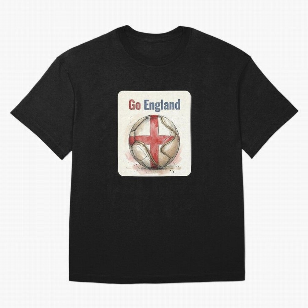 Go England Soccer Ball Flag | English Football Fan Graphic Tee Classic T-Shirt Remember Iconic Moments from Global Football Passion for FIFA World Cup 2026 Group Stage, Centered on CR7 and Messi, France and Portugal, Sports Nostalgia, International
