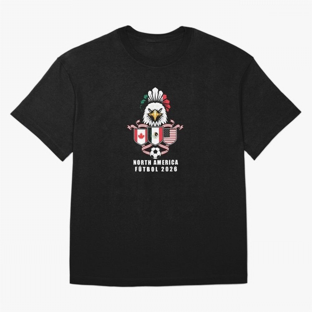 North America Football Spirit 2026 T-Shirt_82768088 Classic T-Shirt Cheer for Global Football Passion for FIFA World Cup 2026, Centered on Neymar, Haaland and Cristiano Ronaldo, Argentina and Brazil, Match Day Excitement, Supporter Culture, Golden