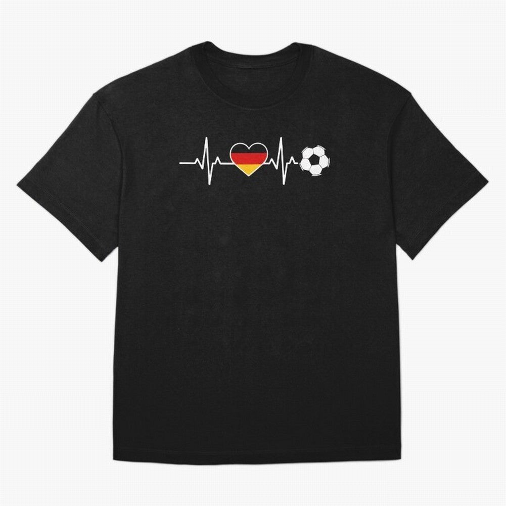 Germany Football Heartbeat | Deutschland Soccer Fan EKG Classic T-Shirt Showcase FIFA World Cup 2026 Spirit, Built around Argentina and Brazil, Mbappe and Neymar, Championship Spirit, Famous Goals, Roaring Crowds and International Football Unity;