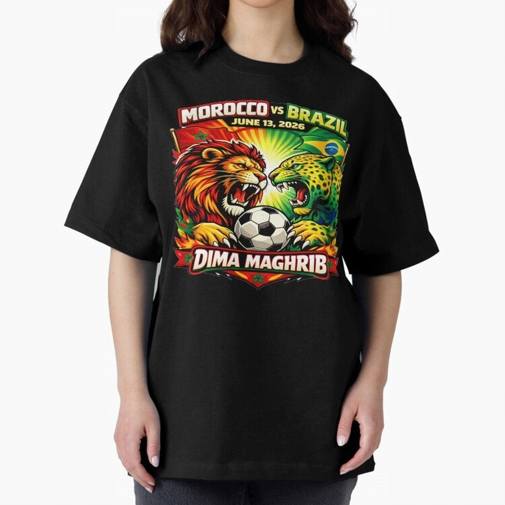World Cup 2026, Dima Maghrib, June 13, 2026, We Are Morocco, Go Morocco, Morocco vs Brazil, Morocco World Cup 2026, World Morocco, Maghrib Classic T-Shirt Get Ready for Match Day Hype around FIFA World Cup 2026, Mbappe and Neymar, England, Fan