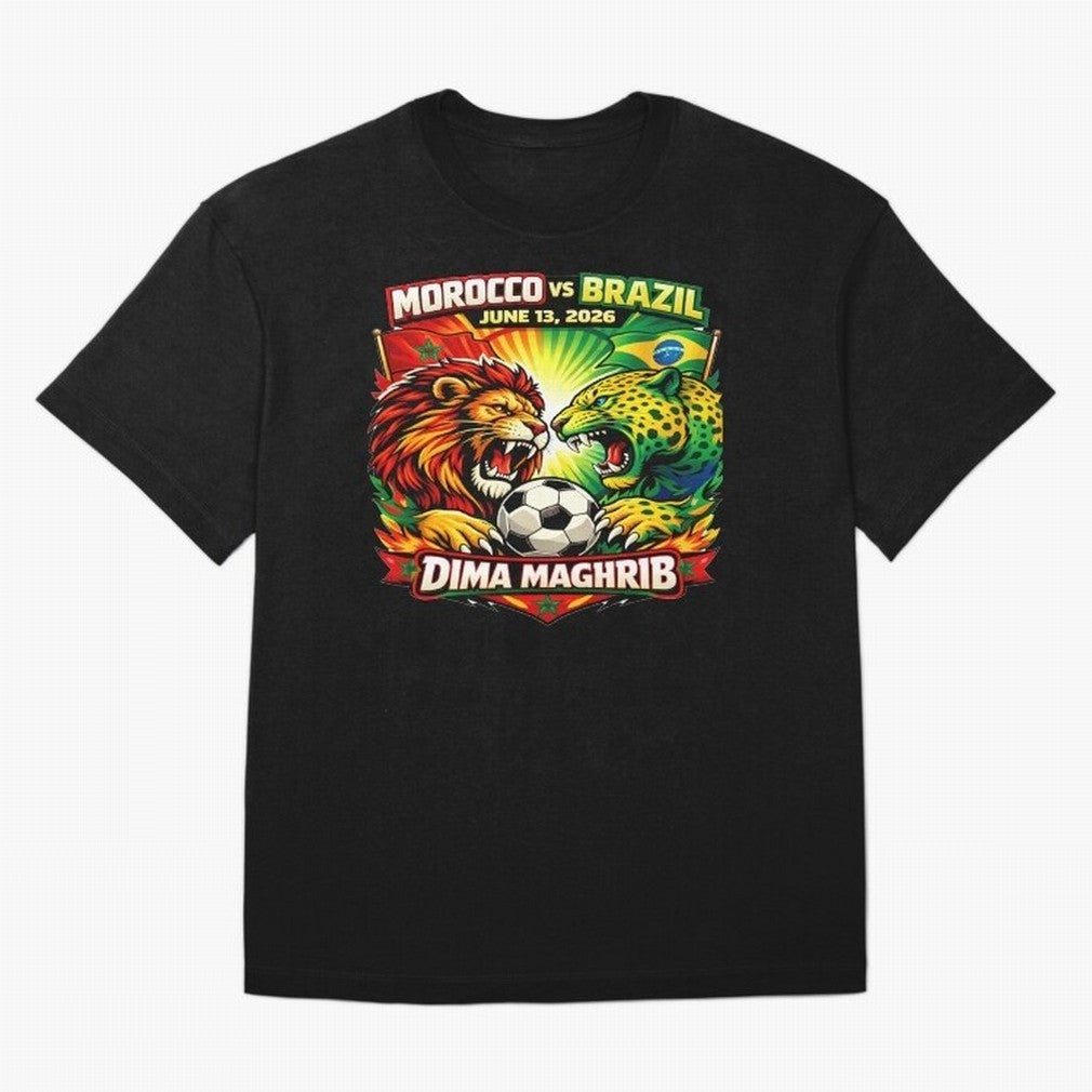 World Cup 2026, Dima Maghrib, June 13, 2026, We Are Morocco, Go Morocco, Morocco vs Brazil, Morocco World Cup 2026, World Morocco, Maghrib Classic T-Shirt Get Ready for Match Day Hype around FIFA World Cup 2026, Mbappe and Neymar, England, Fan