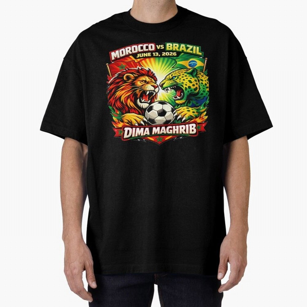 World Cup 2026, Dima Maghrib, June 13, 2026, We Are Morocco, Go Morocco, Morocco vs Brazil, Morocco World Cup 2026, World Morocco, Maghrib Classic T-Shirt Get Ready for Match Day Hype around FIFA World Cup 2026, Mbappe and Neymar, England, Fan