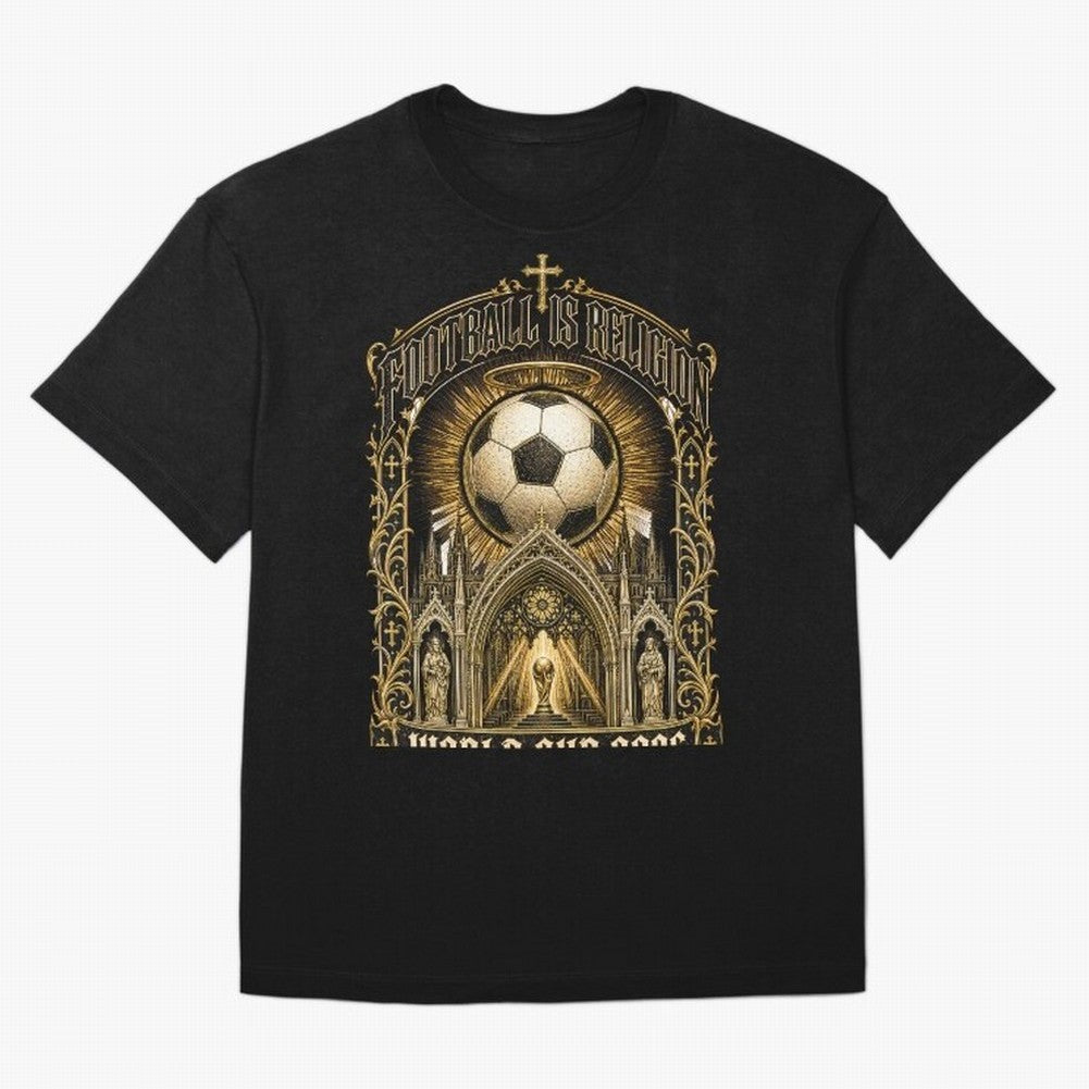 Football Is Religion World Cup 2026 Soccer T-Shirt Classic T-Shirt Make Your Look Match FIFA World Cup 2026 USA Canada Mexico for Fans of Mbappe and Neymar and Portugal, Spain and Germany, Bringing Football Passion, Legendary Performances, Festival