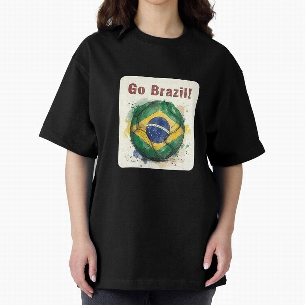 Go Brazil Soccer Ball Flag | Brazilian Football Fan Graphic Tee Classic T-Shirt Feel International Energy from the FIFA World Cup 2026 Group Stage Journey through Cristiano Ronaldo, Haaland and CR7 Highlights, Brazil, Portugal and Argentina Pride,